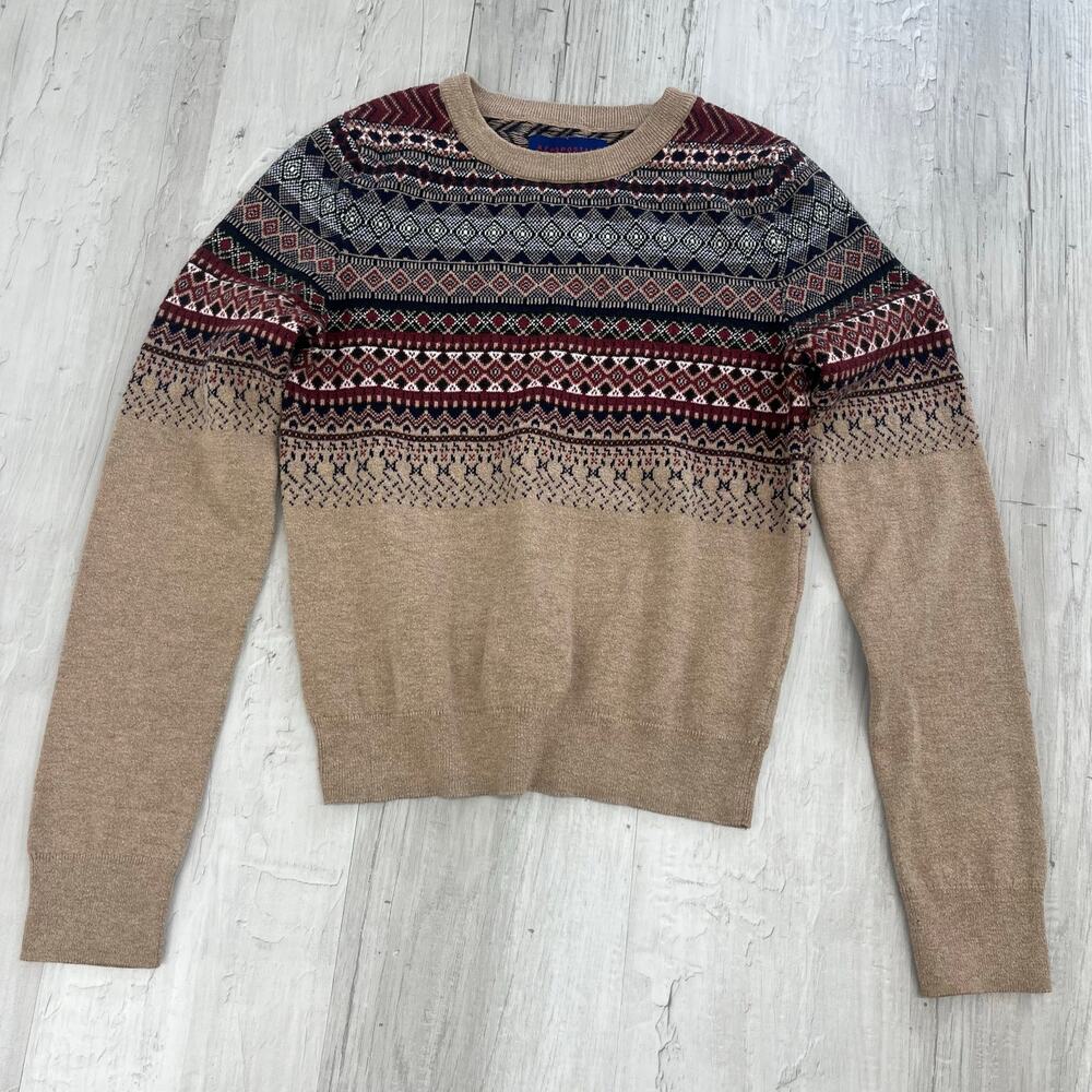 Aeropostale Long Sleeve Mixed Pattern Winter Warm Knit Raglan Sweater Medium